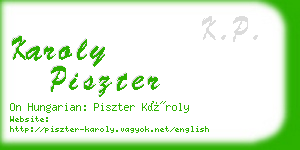 karoly piszter business card